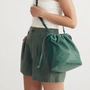 Madewell Leather Piazza Bucket Bag in Jade